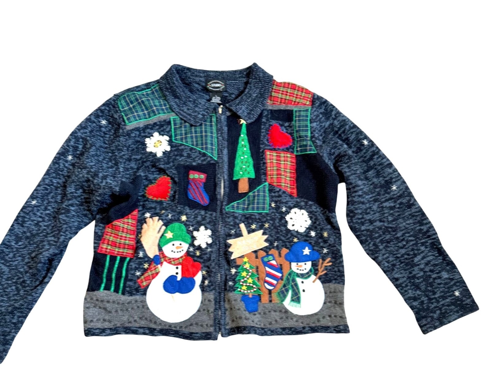 Vintage Designer Studio Snowman Patchwork Christm… - image 1