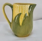 Vtg Shawnee Pottery Corn King Cream Pitcher 4¾" USA No. 70 Green Yellow syrup