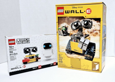 Lego Disney Pixar Wall-E 21303 Building Kit w/ Wall-E & Eve BrickHeadz 40619 NEW
