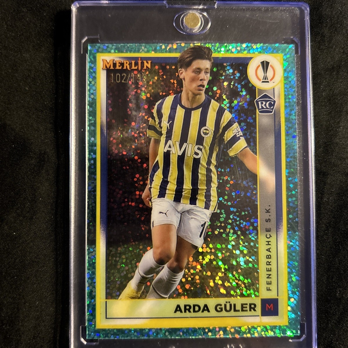 ⚽️ 2022-23 Arda Guler Topps Merlin UEFA #43 RC Sparkle Refractor 