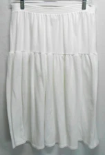 Women's Size 34/20W White Midi Length Vintage Skirt by Gitano