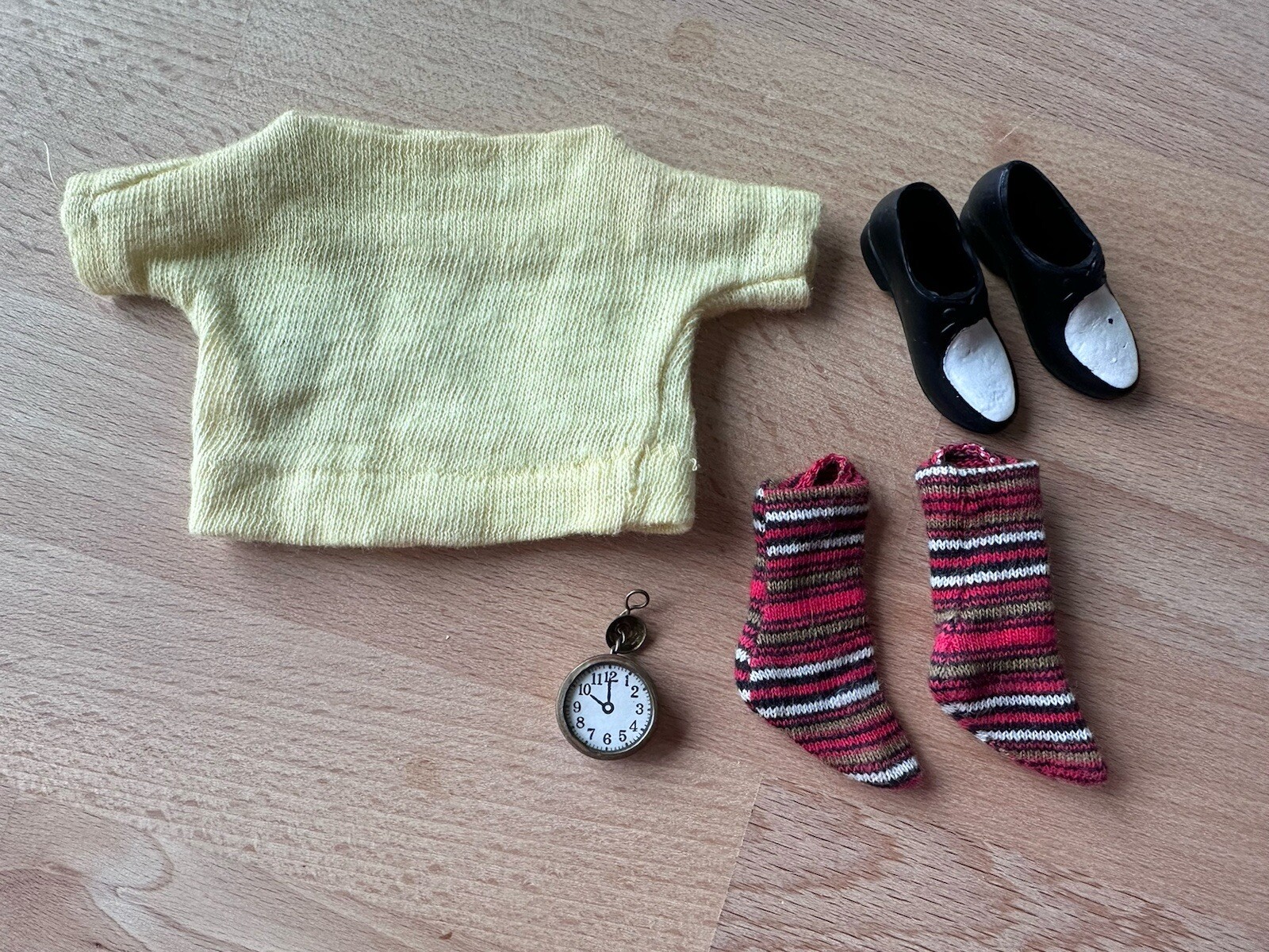 LOTTO Vintage Ken 782 Set Abbigliamento Casuals Camicia Gialla Righe Calze Scarpe Orologio Calzino In Atteso