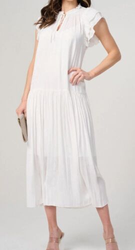 Damen Maxikleid Rüschenärmel Stufen Blumenmuster Medium