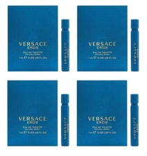 4 Samples Vials VERSACE EROS Cologne for Men 0.03 oz 1 ml Eau de Toilette Spray