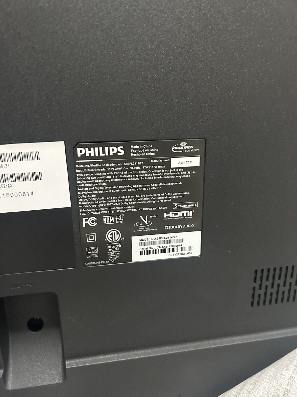 Philips 58" B-Line 58BFL2114, Phillips 4K UHD Digital Signage Display 58BFL2114