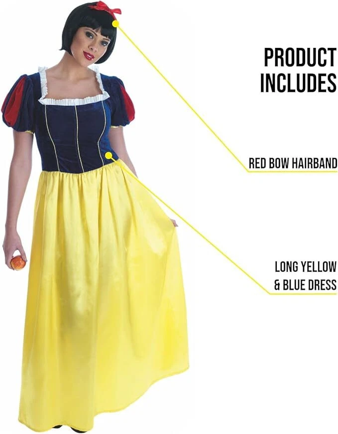 Disfraz Blancanieves para dama S - XXL Vestido de princesa de cuento de hadas Halloween Foto 3 de 4