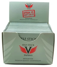 24 Packs V Papers Self stick lightweight Rolling Papers Single Wide 1.0 Size