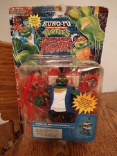 TMNT KUNG-FU MICHAELANGELO MOC! PUNCHED (ORANGE "M" VARIANT)