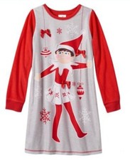 The Elf On The Shelf Nightgown NWT Girl's size 4 Long Sleeve Pajama NEW Red Bows