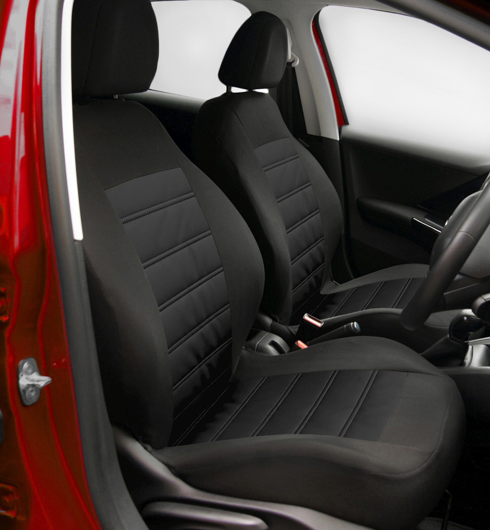 CAR SEAT COVERS full set fit KIA CARENS Eco leathe leatherette black