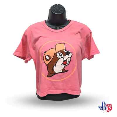 Buc-ee's Giant Logo Women's Light Pink Crop Top Short Sleeve T-shirt