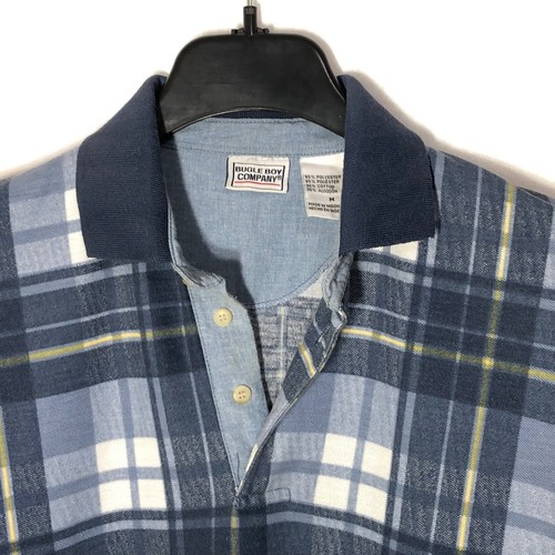 Bugle Boy Company Mens Plaid Polo Shirt Size Mens Medium NWOT Vintage - Picture 2 of 9