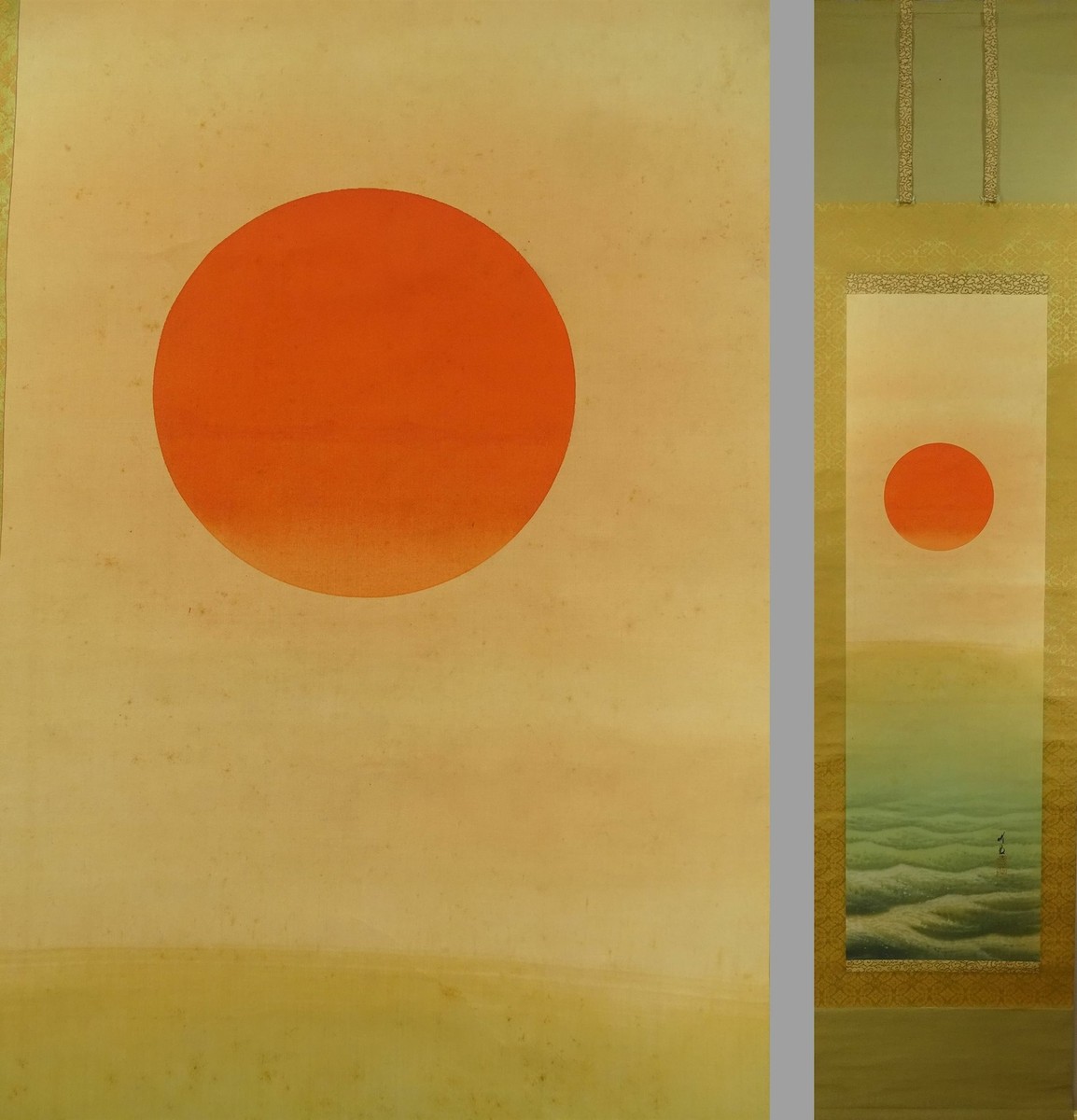 ❁はな❁ IK411 Sunrise Landscape Hanging Scroll Japanese Art painting