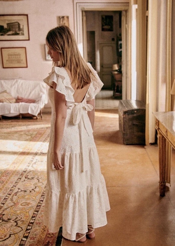 SEZANE VENDOME DRESS ECRU SIZE 40 US 8