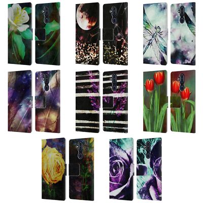OFFICIAL HAROULITA ABSTRACT NATURE LEATHER BOOK WALLET CASE FOR NOKIA PHONES