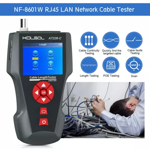 Network Cable Tester NF-8601W LAN Ethernet Cable Tester For RJ45 RJ11 BNC PING