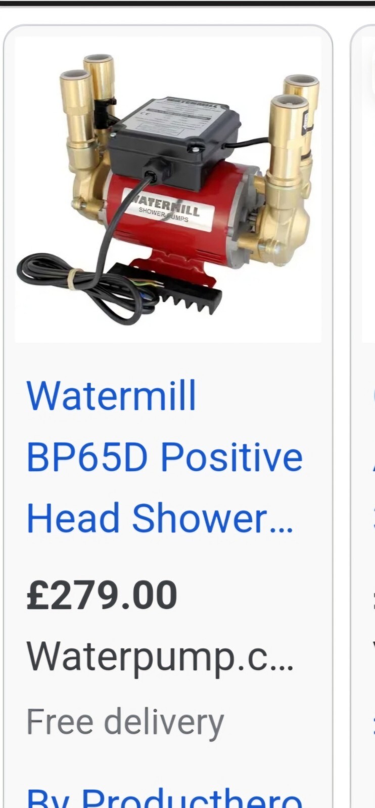 Watermill BP65D Shower Pump eBay