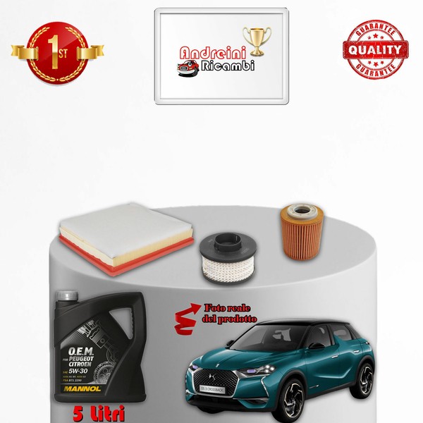 Set Service 3 Filter Und ÖL DS 3 Crossback 1.5 Diesel 96KW 131CV Von 2018->-image