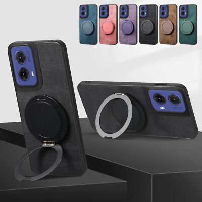 Handyhülle Ring Case PU Leder Hülle Für Motorola Moto G Power Play 2024 Edge 50