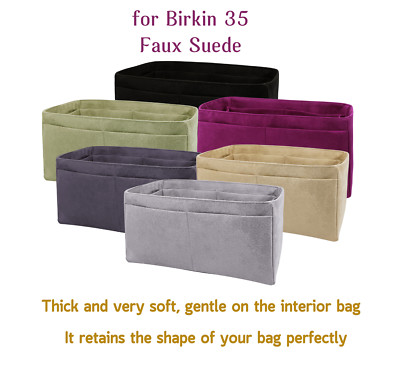 Birkin 35 Insert, Purse Organizer, Faux Suede Fabric, soft to the touch, Sturdy