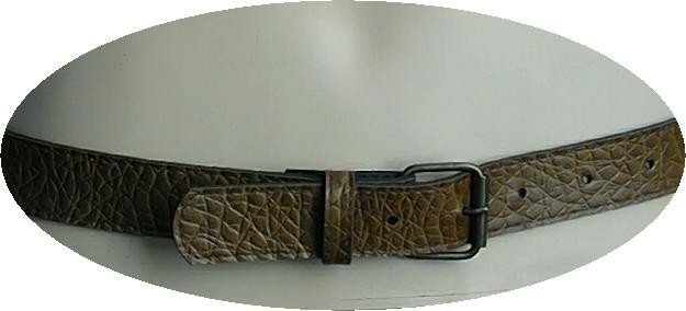  1" Wide Reptile Mottled Skinny Brown Belt Fits Small 28" Waist
