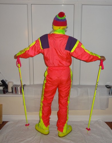 CAMPRI SKI TEAM Retro Vintage 80's 90's Neon Apres Ski Suit WOMENS SIZE 12 #2 - Picture 6 of 10