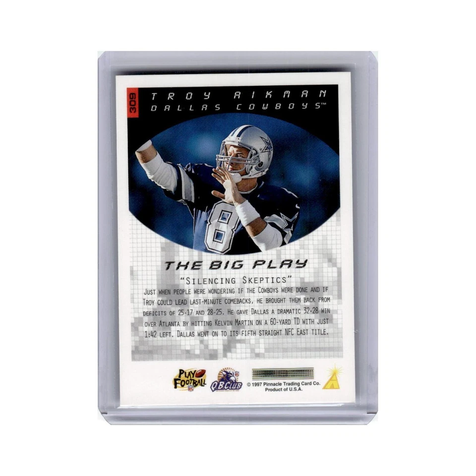 Troy Aikman 1997 Collector's Choice #60 Dallas Cowboys Football Card NM - Image 2 of 3