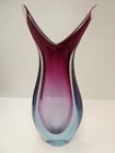 VINTAGE MURANO PINK BLUE SOMMERSO TRIPLET ART GLASS CASED STUDIO VASE