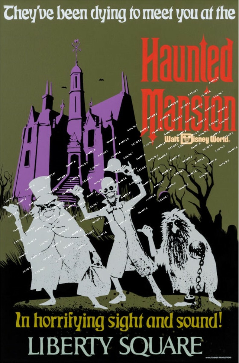 1971 Walt Disney World Haunted Mansion Attraction Poster 11 x 17