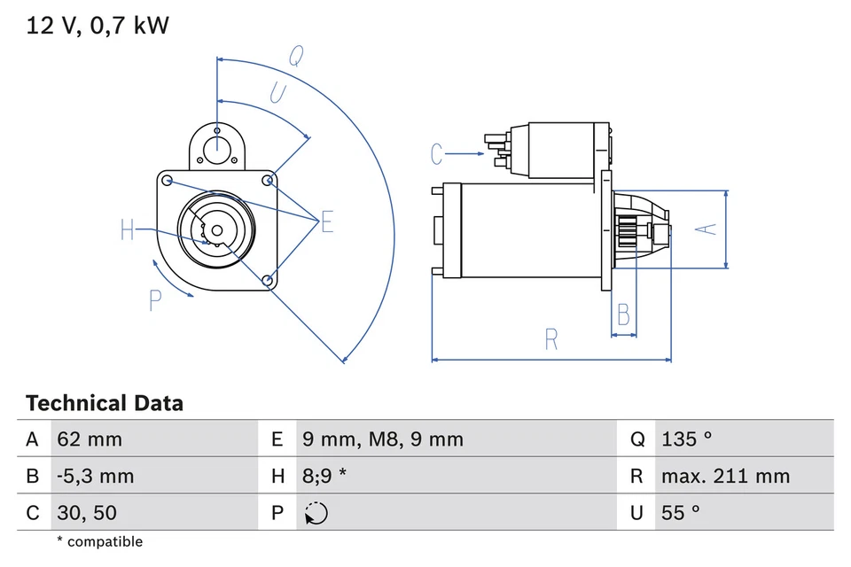 BOSCH 0 986 017 930 Starter for CITROEN,PEUGEOT - Imagem 3 de 3