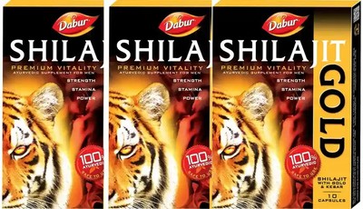 Dabur Shilajeet 10 Kapseln 100% Ayurveda, von bester Marke & Lieferant (3er P...