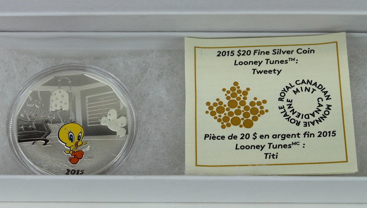 Canada 2015 $20 Tweety Bird Looney Tunes 1 oz. 99.99% Pure Silver