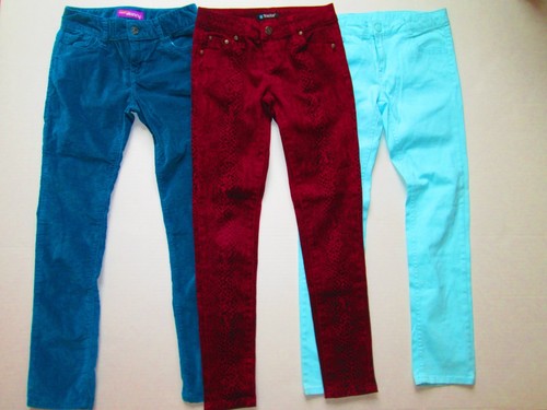 burgundy blue skinny pants jeans sz 8 