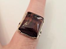Sterling Silver 925 Brown Stone Ring Sz 7.5