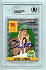 Gary Payton 1990-91 Hoops #391 Rookie RC Signed Beckett BGS BAS Auto SuperSonics