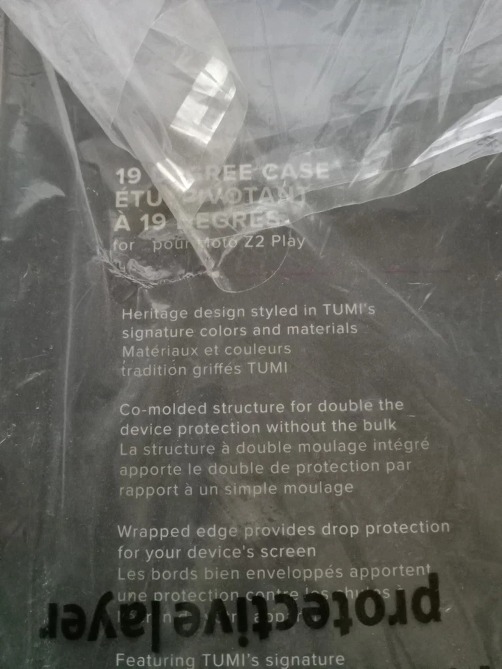 LOTE DE 2) Funda Protectora Tumi 19 Grados Para Motorola Moto Z2 Play - Negra Foto 2 de 4