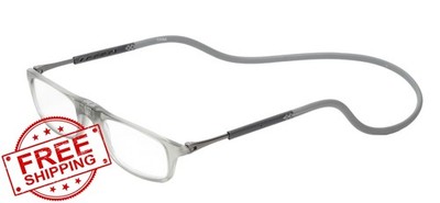Calabria Unisex Magnetic Reading Glasses Matte Crystal Smoke Grey 1.75x