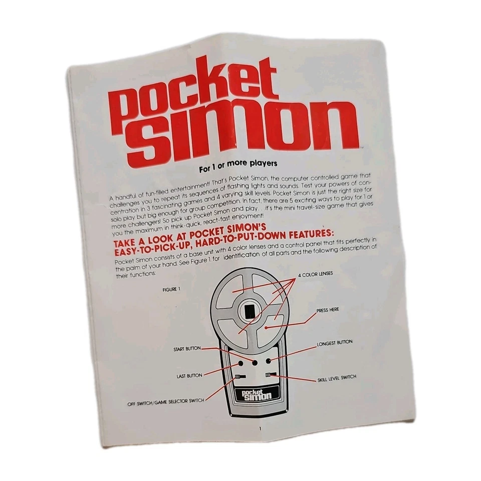Pocket Simon 1980 NO FUNCIONA para piezas/decoración/colección/película utilería vintage Foto 4 de 4