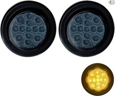 2" Round Smoked Lens 2x Amber 13 LED Light Side Marker Clearan Color: 2x Amber