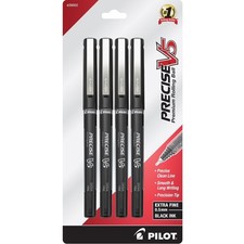 Rolling Ball Pens Extra Fine Point 0.5mm Black Ink 4 Pack Smooth Writing Office