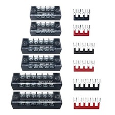 6 Sets 4/5/6 Positions 600V 15A Terminal Blocks Ground Circuit Dual Row Bus B...