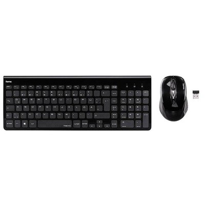 Hama Tastatur-Maus-Set Trento 182666, kabellos (USB-Funk), leise, schwarz