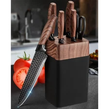 Chef Cutlery Set with Sharpening Block, Stainless Steel, Rust-Proof, Ergonomic