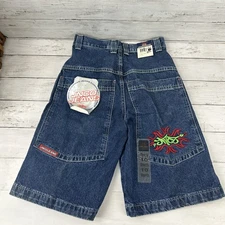 Vintage JNCO Denim Shorts Youth 10 New Old Stock blue jean Jorts y2k 26x11"