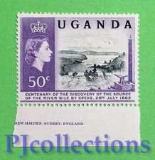 U1803- UGANDA 1962 DISCOVERY OF THE SOURCES OF THE NILE 50c MNH