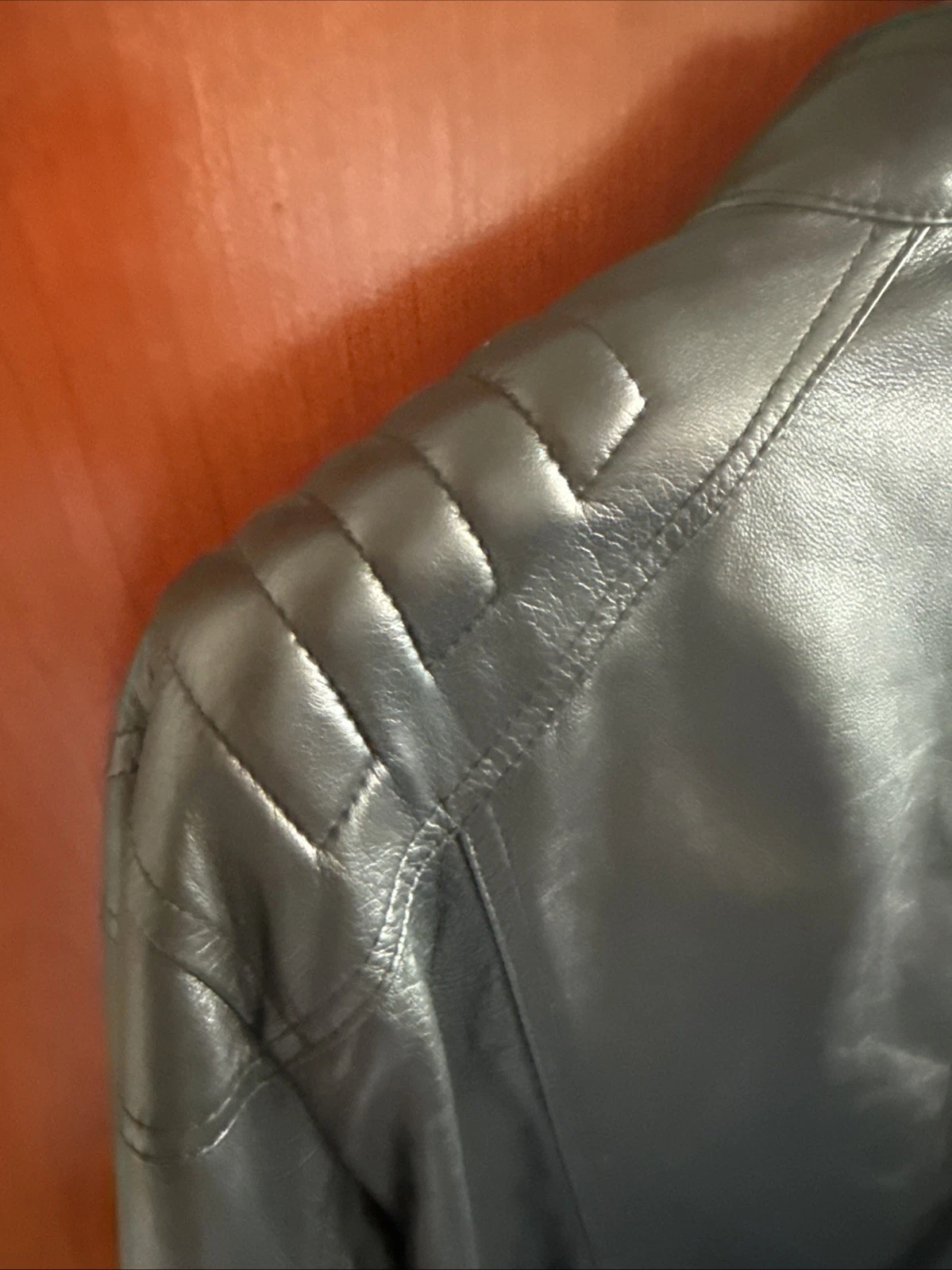 Vera Pelle Men's Genuine Leather Black Bomber Jacket Made In Italy Size 60 - product detail image 10