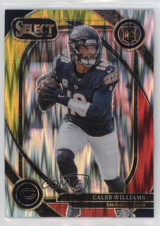 2024 Panini Select Club Level Red & Yellow Shock Prizm Caleb Williams #216 0q37