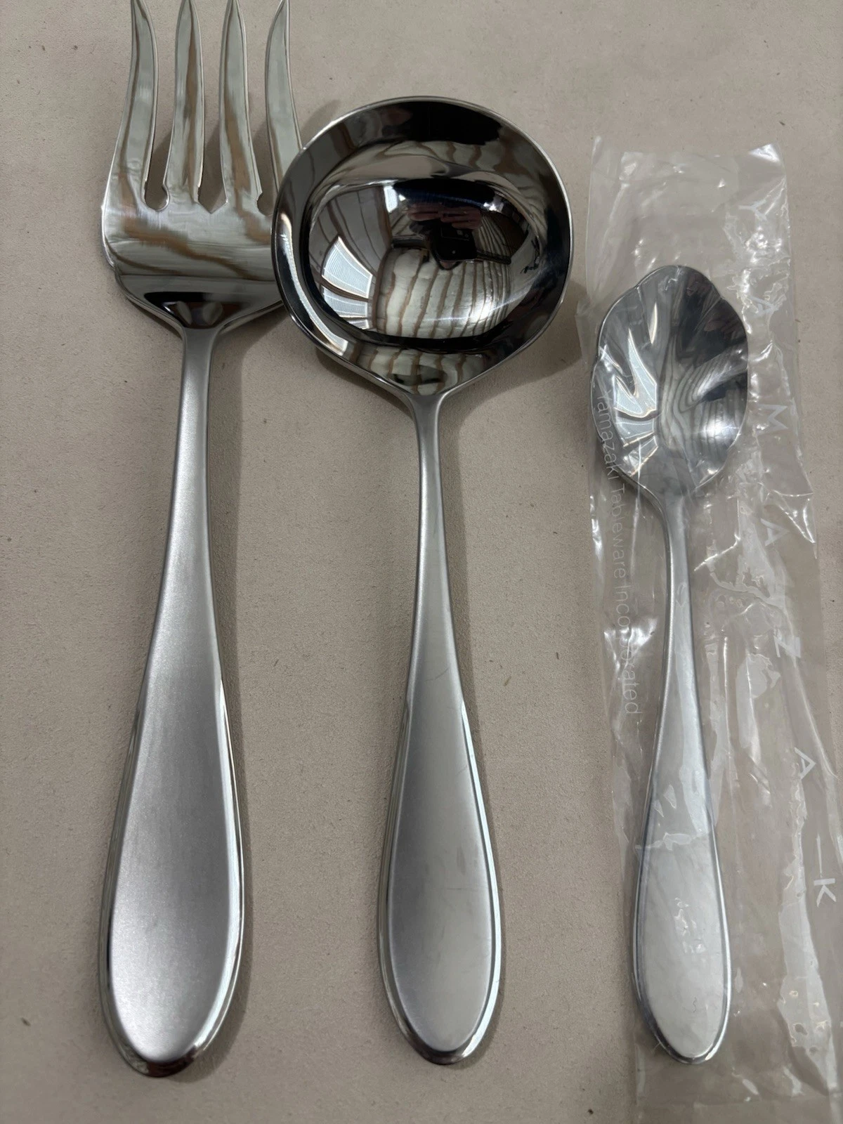 Yamazaki AUSTEN ICE-HARMONY ICE (frosted) - lot of 3 serving pieces - NEW