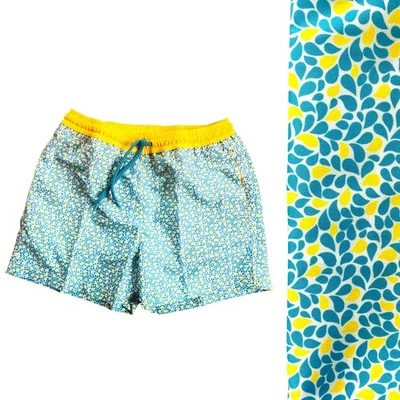 Short de bain Une paire deux coups bleu clair bleu clair et jaune - Photo 1/4