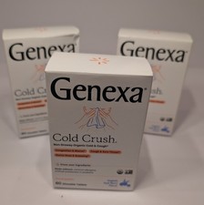 Lot Of 3 GENEXA Cold Crush 60 Chewable Tablets Ea Exp 11/26